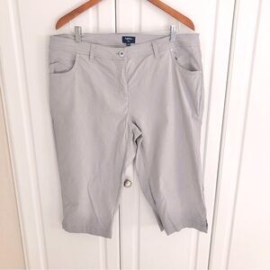 Reitman’s 16+ Light Grey Capri Pedal Pusher Summer Crop Pants Stretch Comfort